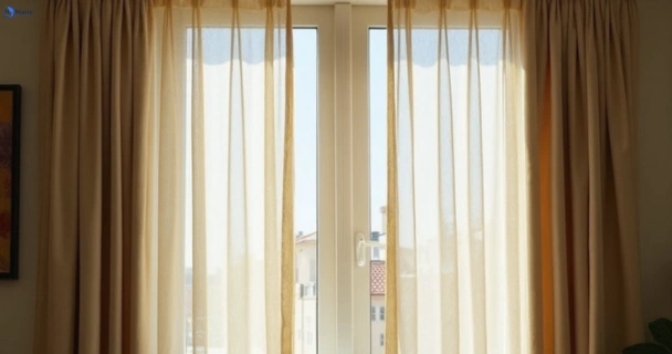 Dull dusty drapes in woodend-vic before professional cleaning